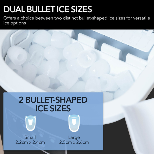 Whynter IMC‑270MB Portable Ice Maker - 27 lb, Metallic Black, Bullet‑Ice Cubes-gallery-47954930172152