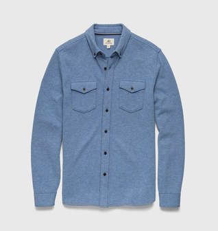 Rex Soft Knit Shirt - Blue Heather