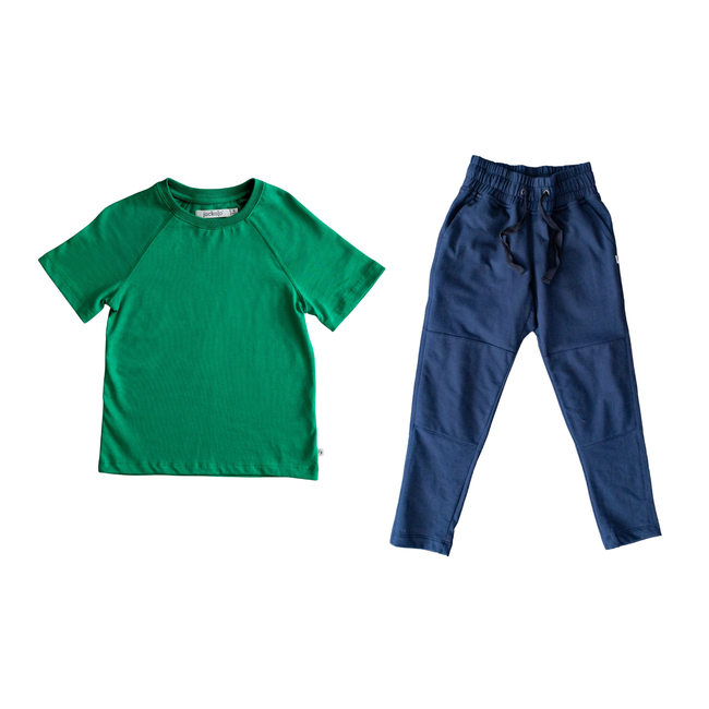 Frankie T-shirt & Kai Pant Set in Parakeet & Navy-gallery-49262608580907