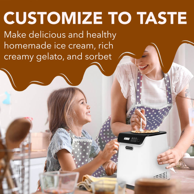 Whynter ICM‑128WS Upright Automatic Ice Cream Maker 1.28  Qt White Edition-gallery-47954565791992
