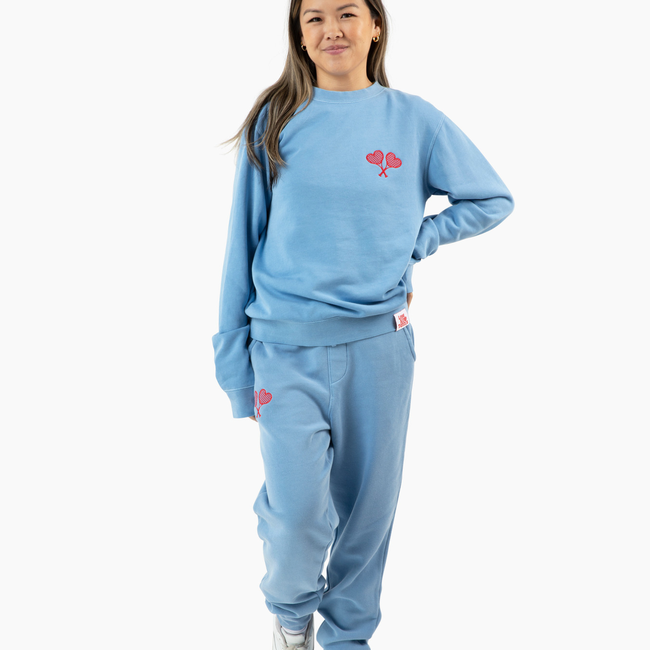 Love All Tennis Women's Blue Fay Crew Neck Sweatshirt-gallery-67963233501265