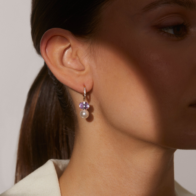 NATURAL BEAUTY LAVENDER DROP EARRING-gallery-46884320051459