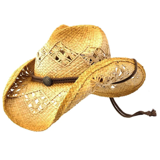 Deadwood Trading Hat Company Sonoma - Raffia Straw Cowboy Hat-gallery-46122143940914