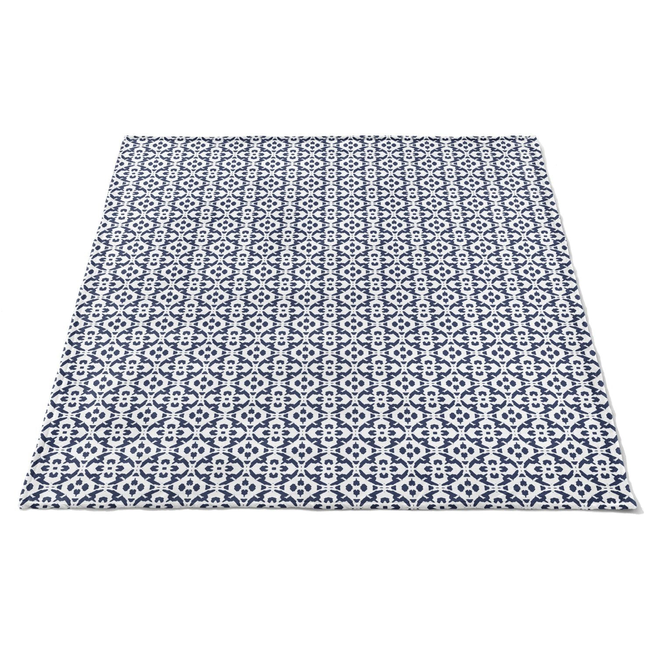 Porto Tiles Navy Fleece Blanket-gallery-43556582293752