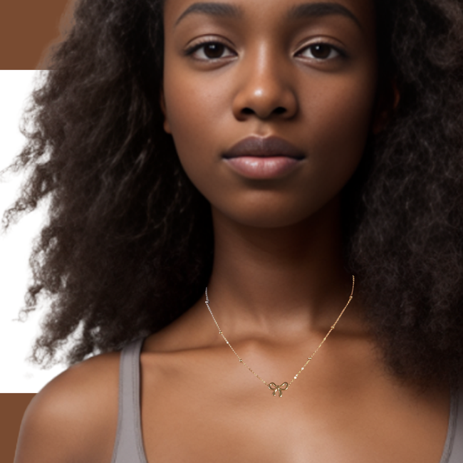 Madeline Bow Gold Necklace-gallery-42474142236922