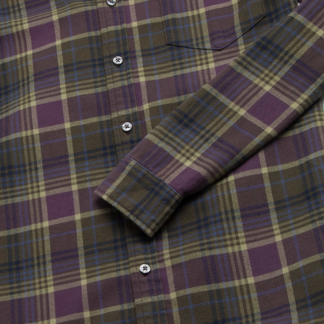 Brian Flannel Plaid Shirt - Grape Combo-gallery-44084184744194