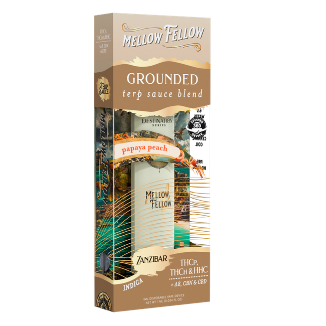 Grounded Blend - Zanzibar - Terp Sauce 1ml Disposable Vape - Papaya Peach (Indica)-gallery-36763925709006