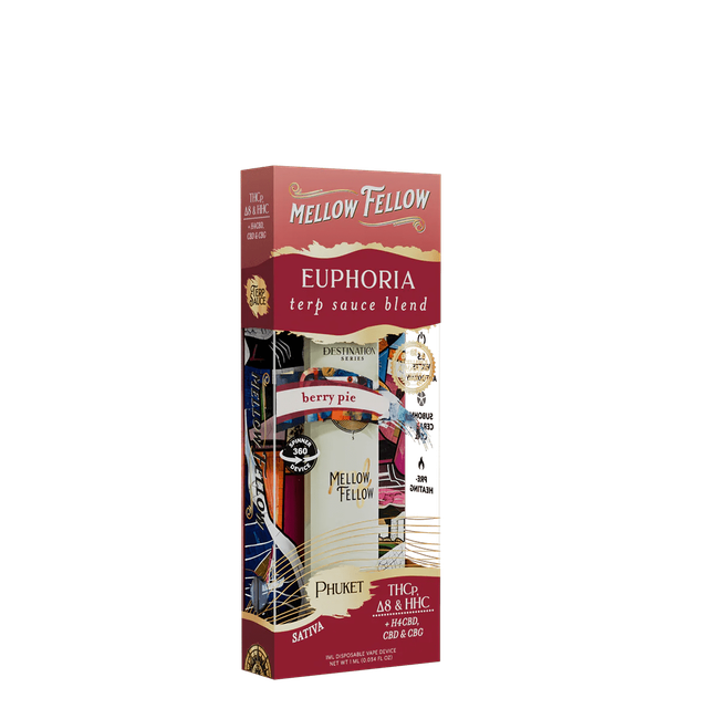 Euphoria Blend - Terp Sauce 1ml Disposable Spinner Vape - Berry Pie (Sativa)-gallery-37327599763662