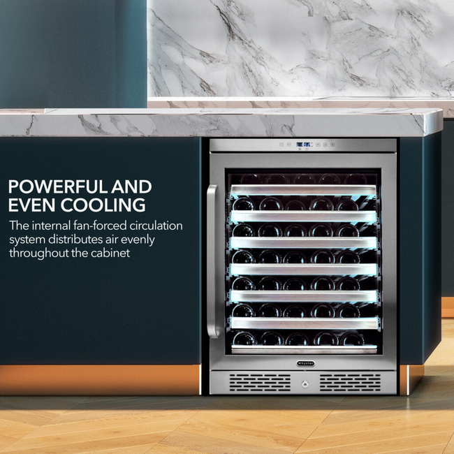 Whynter BWR‑545XS 54‑Bottle Built‑In/Undercounter Wine Refrigerator – Spectrum Lightshow, Stainless -gallery-47957238644984