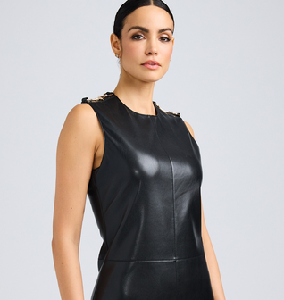 Dania Vegan Leather Shift Dress
