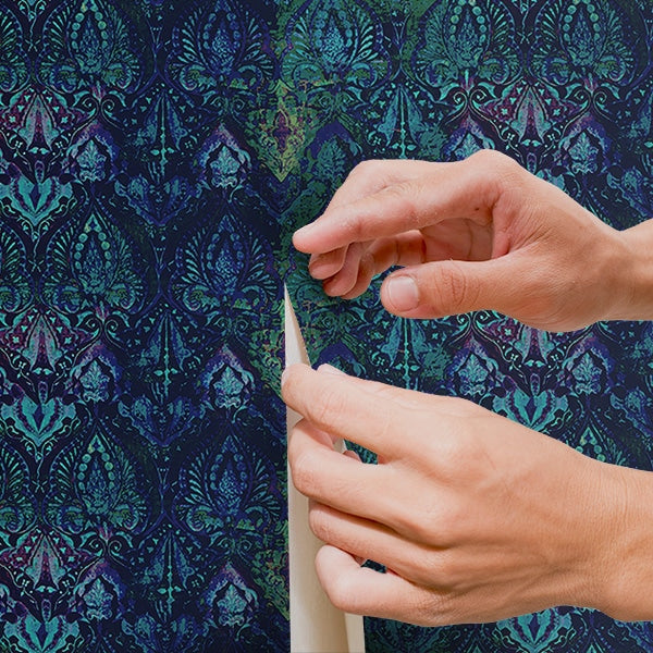 Peel and Stick Wallpaper - Neela / Blue-gallery-30072718655601