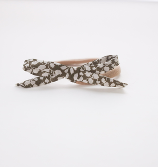 Olive Floral Bow Baby Headband