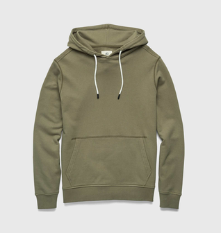 Marine French Terry Hoodie - Lichen Green