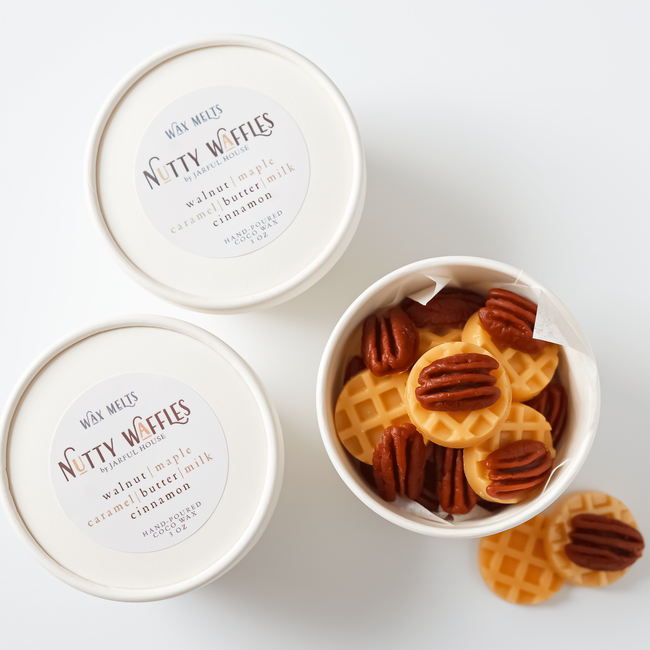 Nutty Waffles Wax Melts – Waffle & Pecan Shapes, Sweet Maple Caramel Scent-gallery-33440883048518