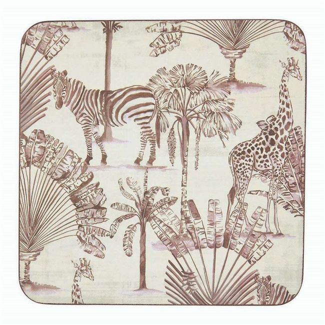 Safari Animals Square Coaster - Set of 4-gallery-32767261147223