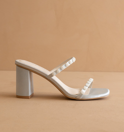 The Phoebe | Something Blue Beaded Strap Heel – Bridal & Occasion