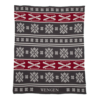 Personalized Fair Isle with Skis Throw Blanket