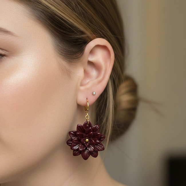 Poinsettia earrings-gallery-44864610730242