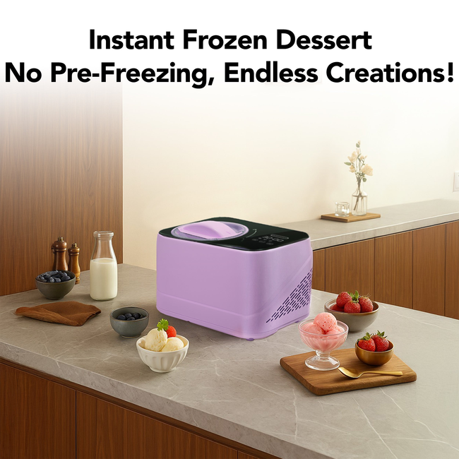 Whynter 0.8 Quart Compact Automatic Ice Cream Maker with Stainless Steel Bowl, Lilac Haze ICM-080-LH-gallery-45332518666488