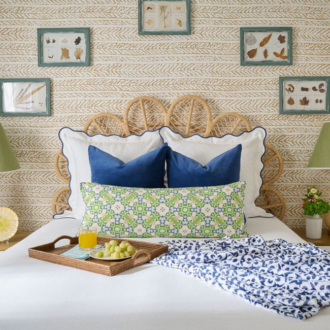 Porto Tiles Navy Fleece Blanket-gallery-43981706232056