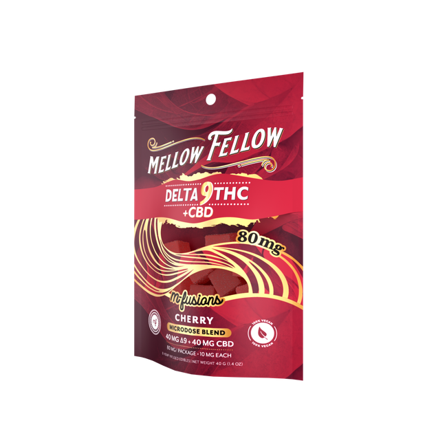 Microdose M-Fusions Gummies - Delta 9 THC + CBD 8ct 80mg - Cherry-gallery-38252984303822