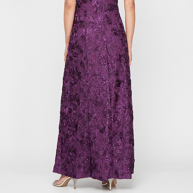 Evelyn Rosette Lace Long Gown-gallery-42887277805824