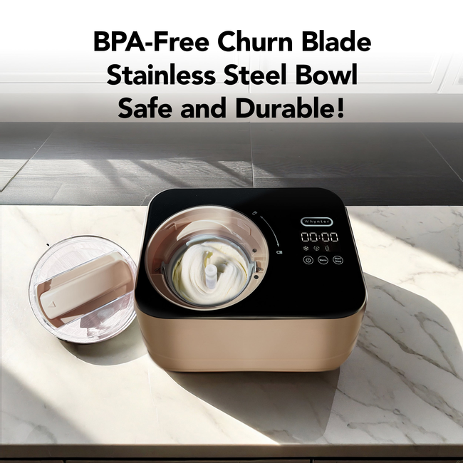 Whynter 0.8 Quart Compact Automatic Ice Cream Maker with Stainless Steel Bowl, Taupe Latte ICM-080-T-gallery-45334082388216