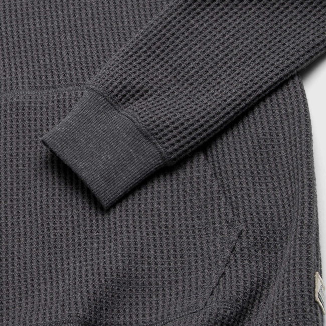 Ivan Waffle Thermal Hoodie - Charcoal Heather-gallery-44025211126018