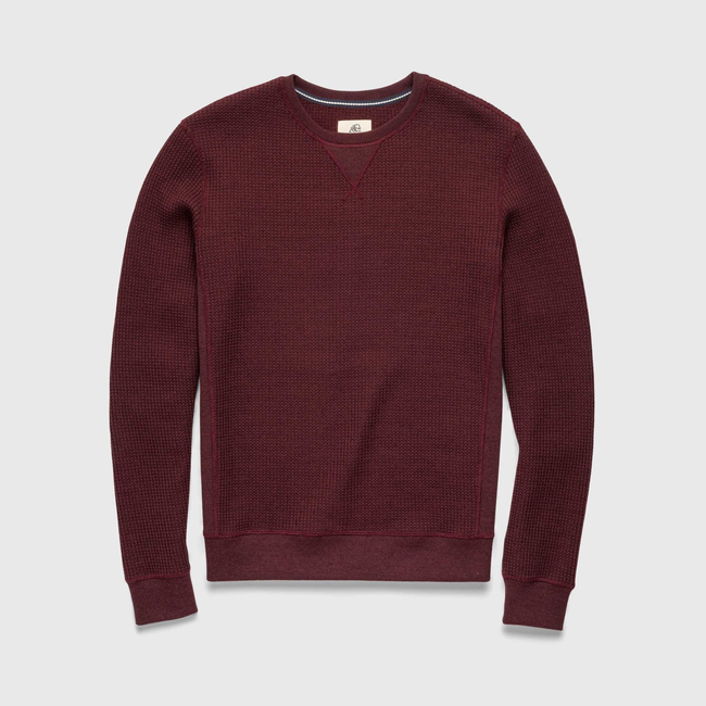 Butch Waffle Thermal Crewneck - Cabernet Heather-gallery-44013881721090