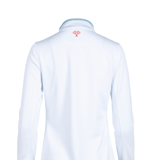 Love All Tennis Women's Tracy 1/4 Zip Jacket Resort Gingham-gallery-68107086299217