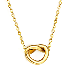 Agape Love Knot Gold Heart Necklace