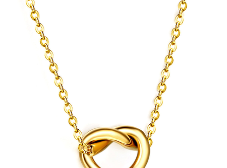 Agape Love Knot Gold Heart Necklace