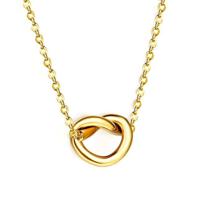 Agape Love Knot Gold Heart Necklace-gallery-42474067951866