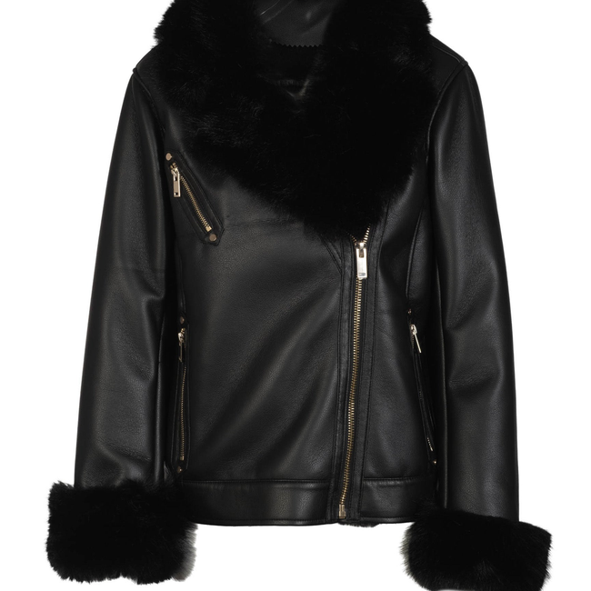 Walt Faux Fur Shearling Moto Jacket-gallery-45111951687930