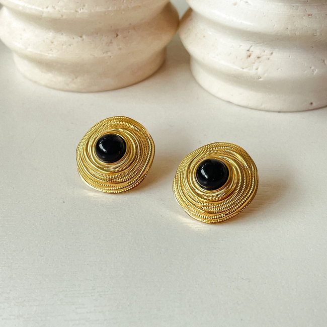 Circle Agate Studs-gallery-31654046138443