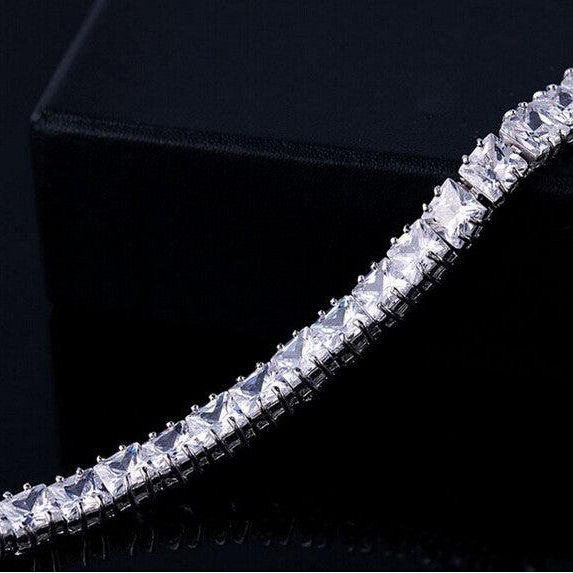 Princess Cut Cubic Zirconia Tennis Bracelet-gallery-30351750791226