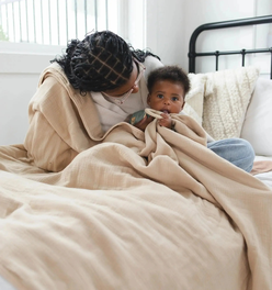 100% Muslin Cotton Blanket – Light Beige Solid (Available in Two Sizes)