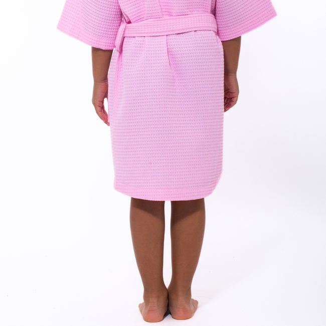 Pink Waffle Kimono Kid's Robe-gallery-48248931975427