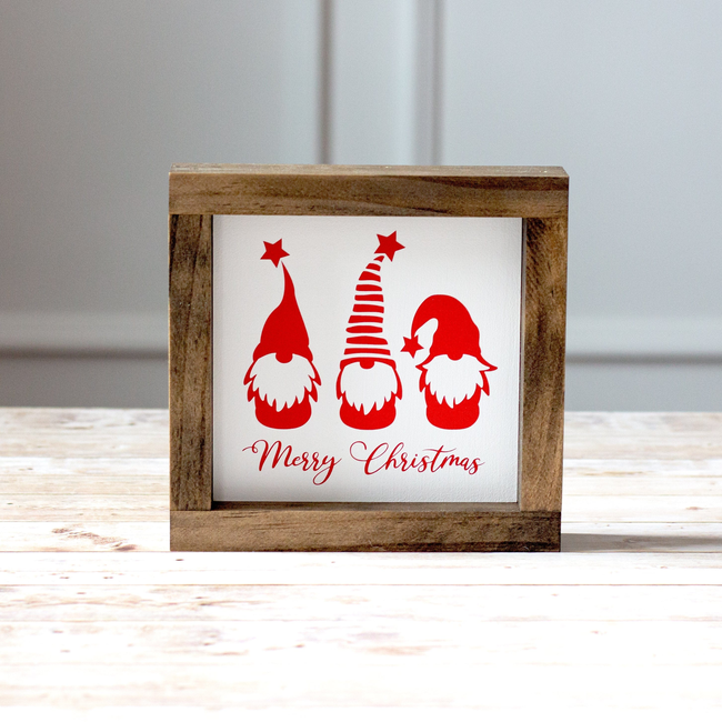 Christmas Gnomes Decor - Christmas Wall Sign - Farmhouse Red White Home Decoration-gallery-14606599323718