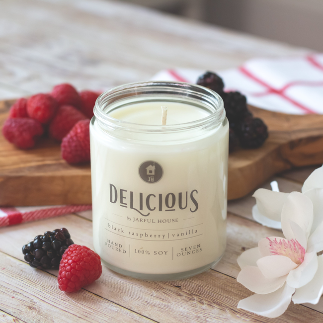 Soy Candle Black Raspberry & Vanilla DELICIOUS - 8oz-gallery-28042465640518