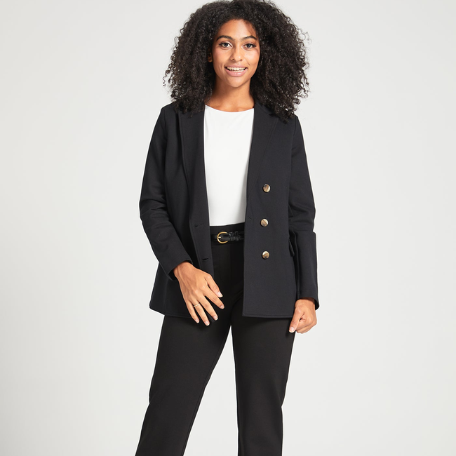 Two-Pocket Dress Pant Yoga Pant | Straight (Black)-gallery-41954342961404