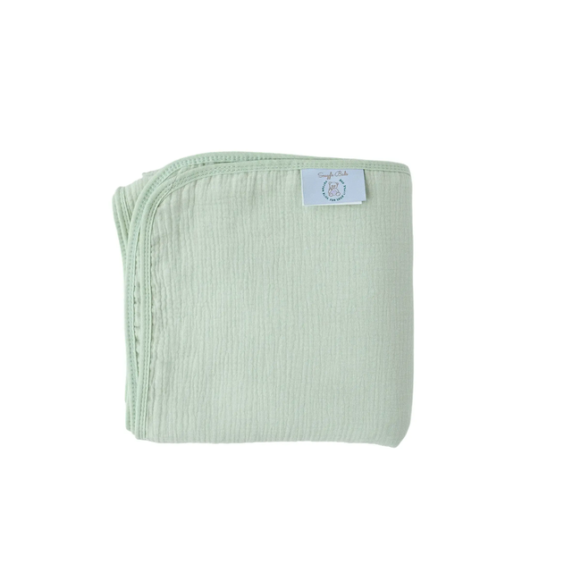 100% Muslin Cotton Blanket – Sage Green Solid (Available in Two Sizes)-gallery-46906246758633