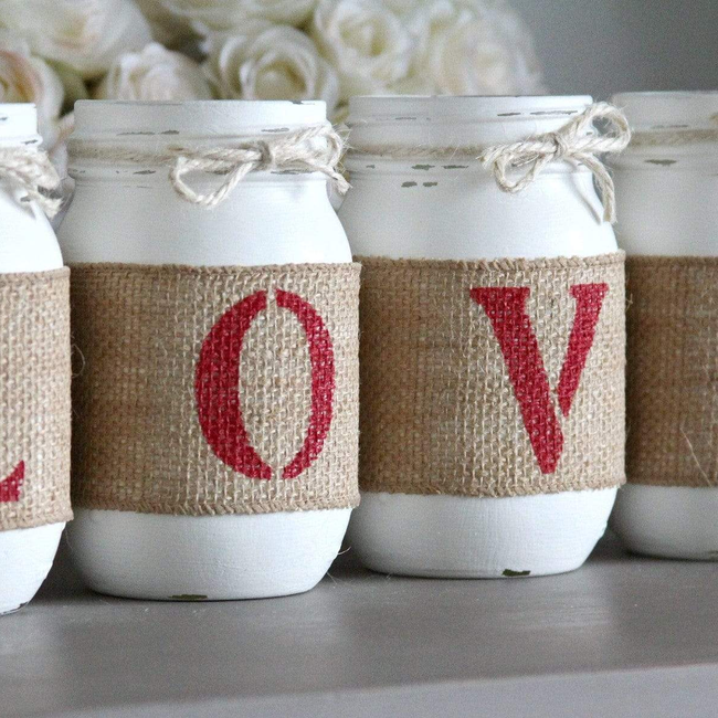 Valentine's Day Decor | Painted Mason Jars LOVE Gift-gallery-23958830215