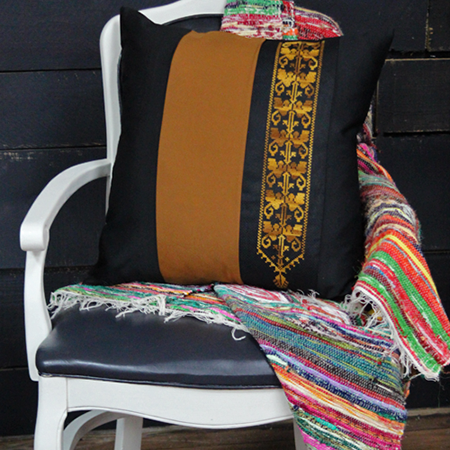 Gold Bedouin Hand Embroidered Pillow-gallery-30072744607857