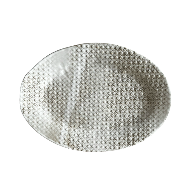 Sandalwood Caned Statement Platter-gallery-36193949188285