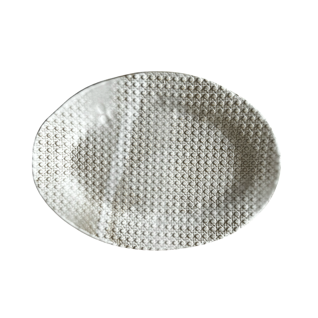 Sandalwood Caned Statement Platter-gallery-36193949188285