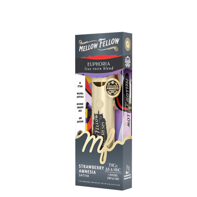 Euphoria Blend 2ml Live Resin Disposable Vape - Strawberry Amnesia (Sativa)-gallery-37327750365390