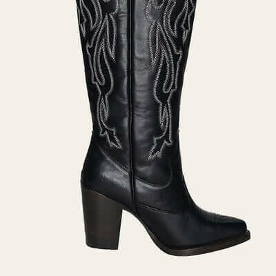 Charlotte Black Wide Calf Boots-gallery-38281413656800