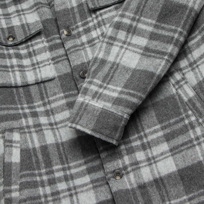 Skip Sherpa Shirt Jacket - Grey Combo-gallery-44084823982338