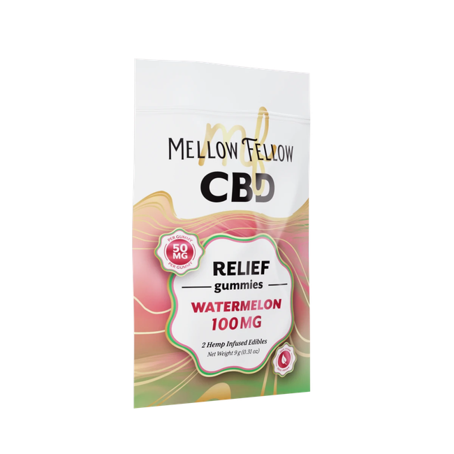 Relief CBD Gummies 100mg - Watermelon-gallery-39102591533262